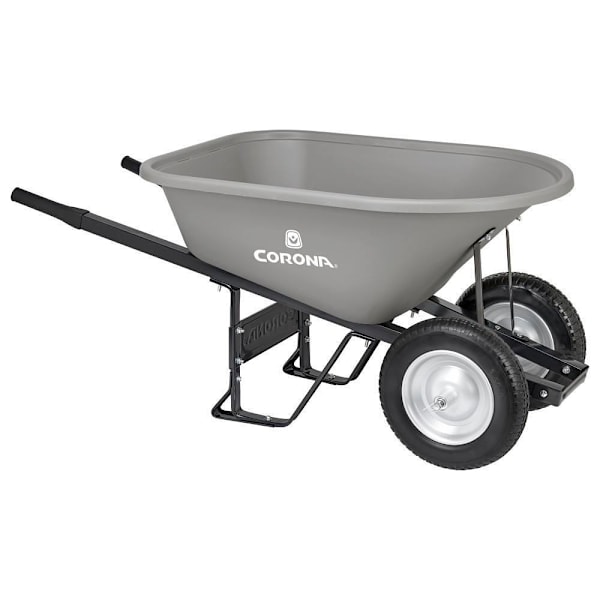 Corona Tools 6 Cu. Ft. Poly Wheelbarrow Steel Handles, Dual Ff Wheels