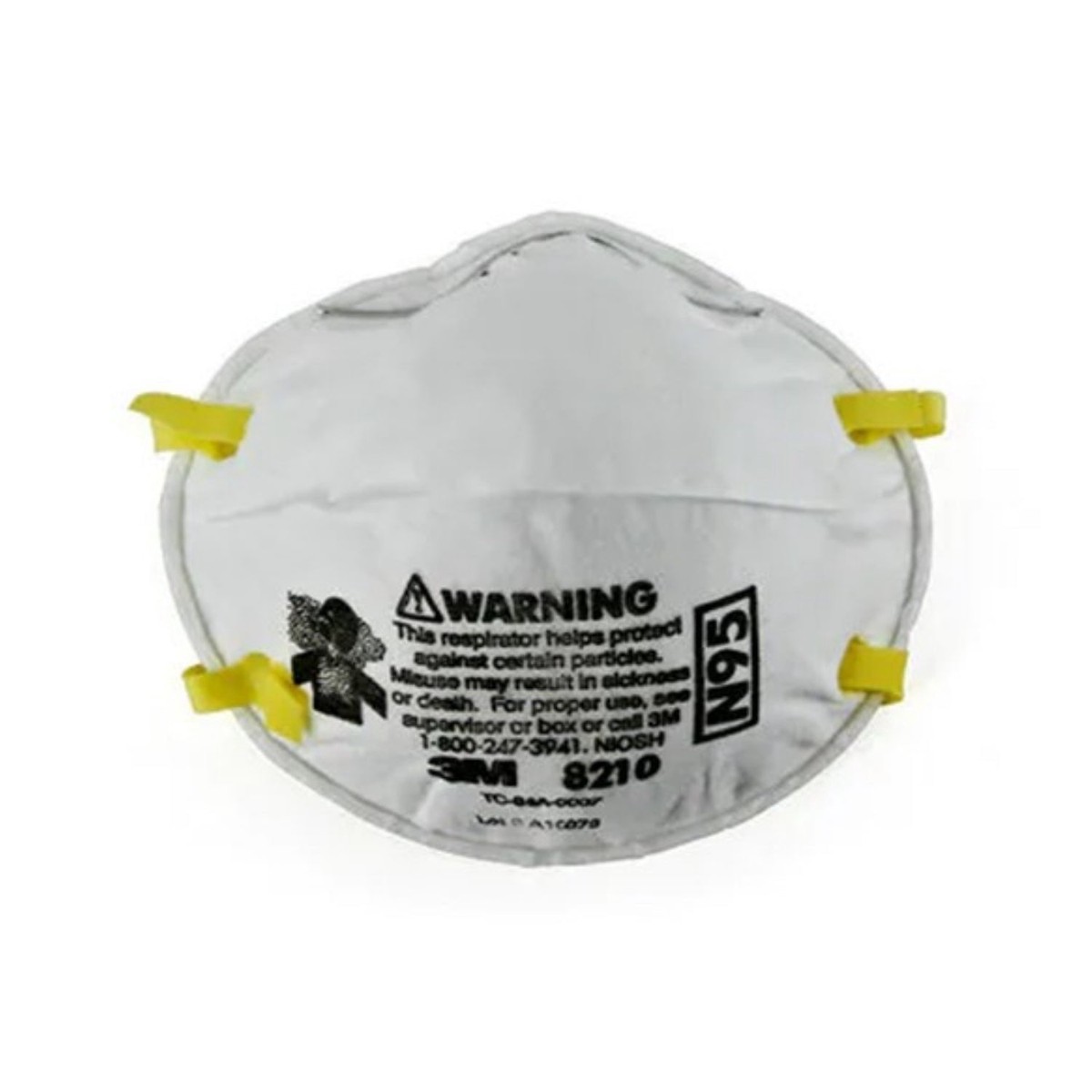 3M Particulate Respirator 8210, N95 - Half Facepiece, Filter, One Size