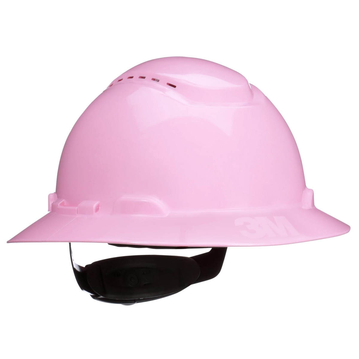 3M SecureFit Full Brim Hard Hat H-813SFV-UV, Pink, Vented, 4-Point Pressure Diffusion Ratchet Suspension, with UVicator