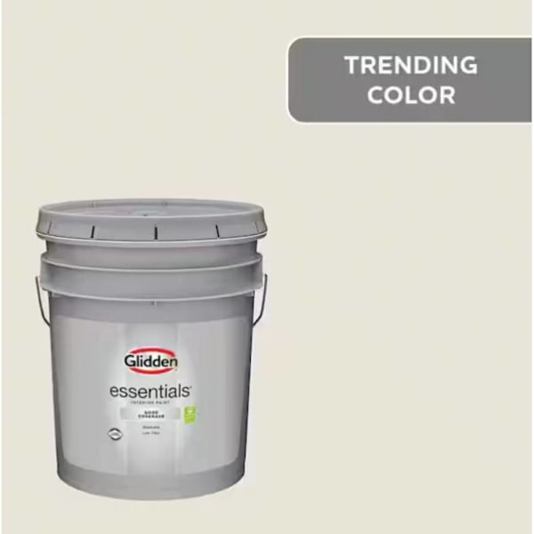 Glidden Essentials Interior Latex, Semi-Gloss, Off White, 5 Gallon