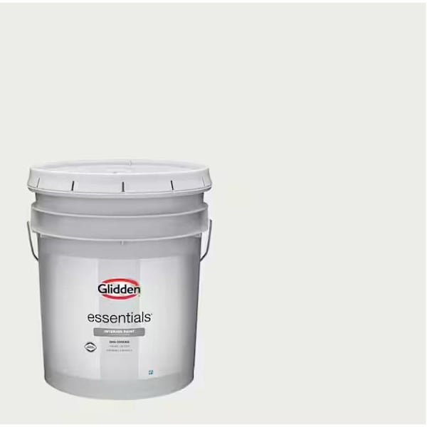 Glidden Essentials Interior Latex, Flat, Commercial White, 5 Gallon