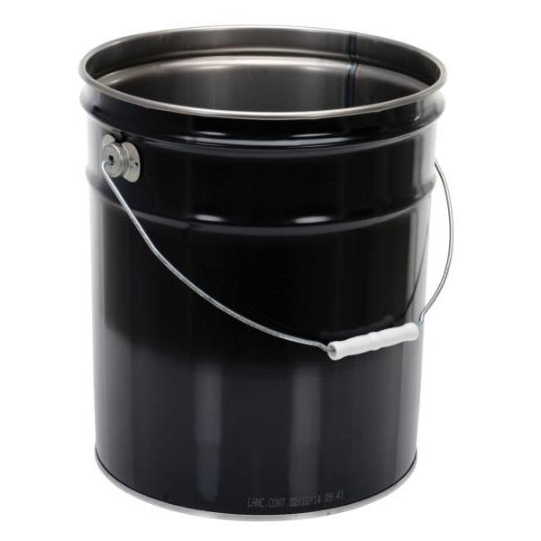 Vestil Black Open Head Steel Pail 5 Gallon