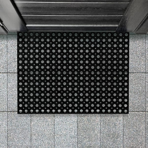 Floortex Doortex Octomat All Seasons Black Outdoor Drainage Entrance Mat 24x32"