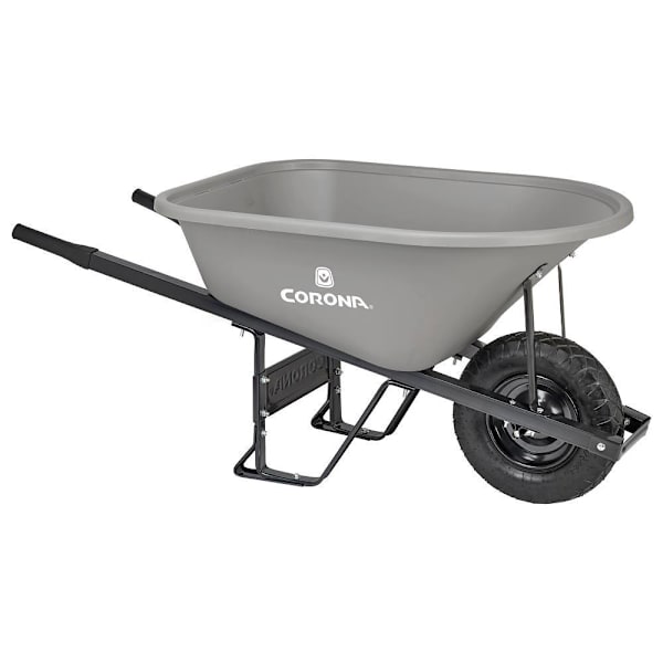 Corona Tools 6 Cu. Ft. Poly Wheelbarrow Steel Handles Pneumatic Tire