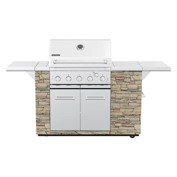 Spire 5-Burner Built-In Stone Island Grill W/ Rear Burner