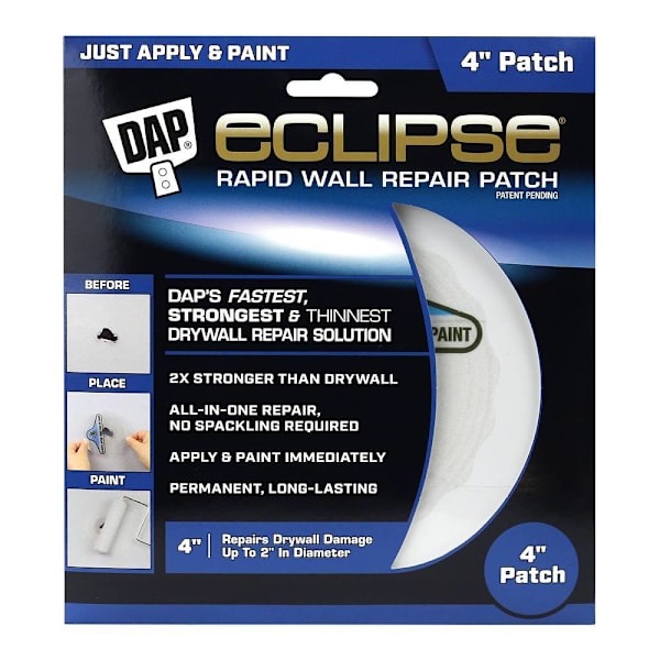 DAP Eclipse 4" Rapid Wall Repair Patch, Ready To Use, Package Of 6