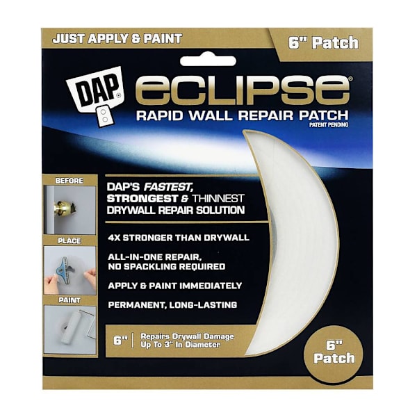 DAP Eclipse 6" Rapid Wall Repair Patch, Ready To Use, Package Of 6