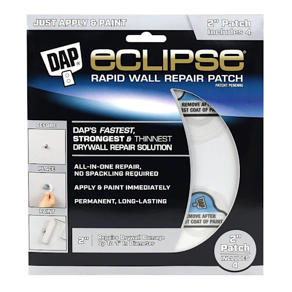DAP Eclipse 2" Rapid Wall Repair Patch, Ready To Use, Package Of 6