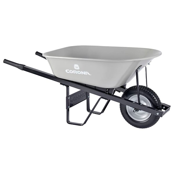 Corona Tools 6 Cu. Ft. Steel Wheelbarrow Steel Handles Flat Free Tire