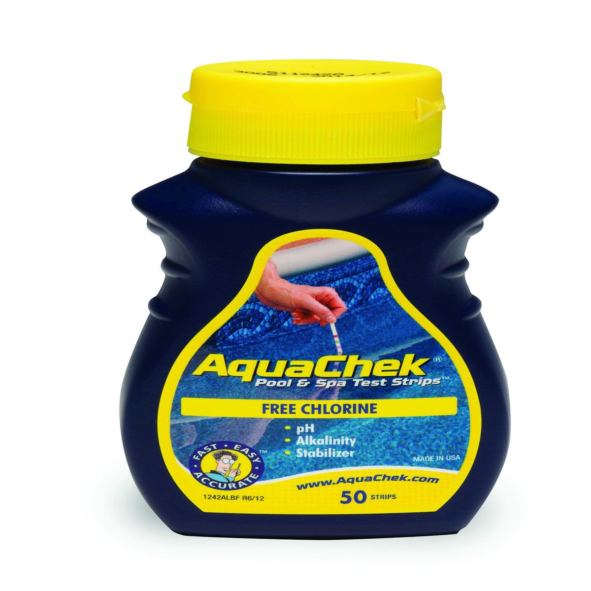 50 strips for free chlorine/pH/total alkalinity/cyanuric acid. ACYELLOW