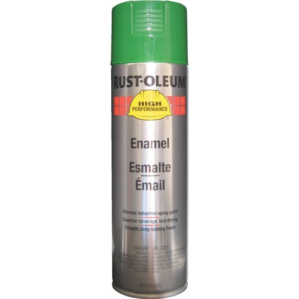 Rust-Oleum Performance Enamel Gloss Spray Paint, Bright Green, 15 Oz, Case Of 6