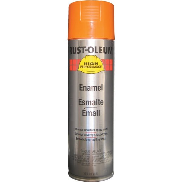 Rust-Oleum Performance Enamel Gloss Spray Paint, 15 Oz, Safety Orange, Case Of 6