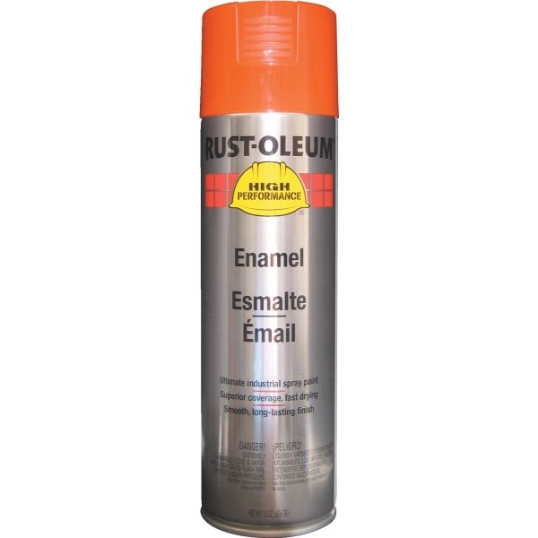 Rust-Oleum Performance Enamel Gloss Spray Paint, 15 Oz, Equip Orange, Case Of 6