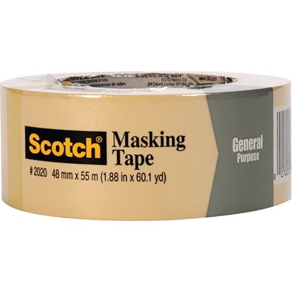 3m 2020-2a-Bk 2" X 60 Yds. Masking Tape Bulk 3 Rolls