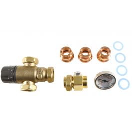 Caleffi 521616A 3-Way Thermostatic Mixing Valve 1" Pressure W/Gauge