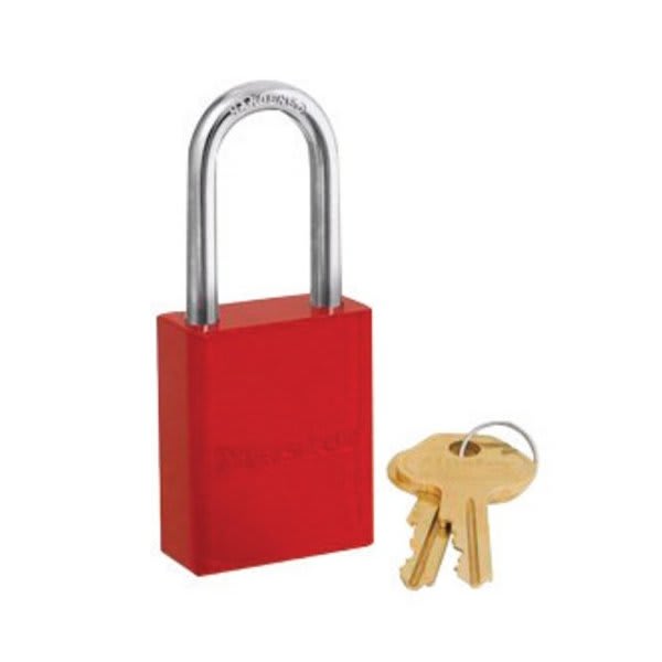 Master Lock Red 1 9/16" X 1 15/16" Aluminum Safety Lockout Padlock