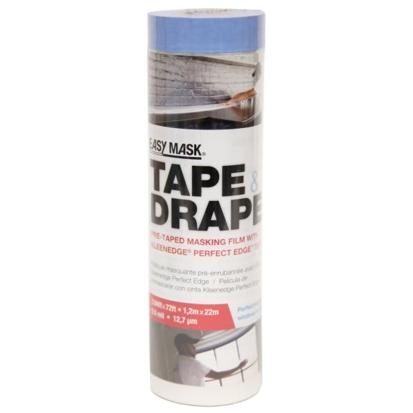 Trimaco 949560 Easy Mask 1.2m X 22m Tape And Drape Plastic Pretaped Drop Cloth