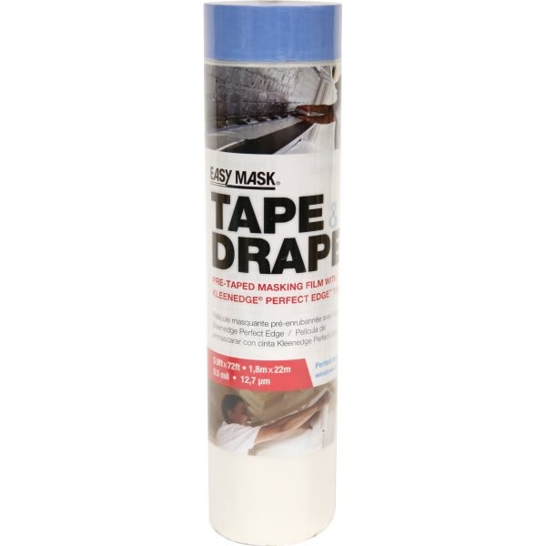 Trimaco 949660 Easy Mask 1.8m X 22m Tape And Drape Plastic Pretaped Drop Cloth