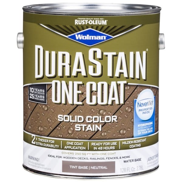 Rust-Oleum Wolman 1 Gal Neutral Base Durastain One Coat Solid Stain Case Of 4