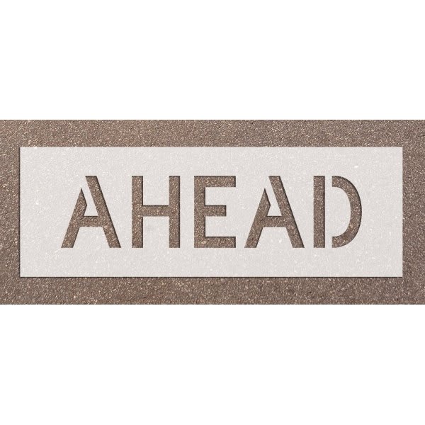 Stock Complete Word Parking Stencil - Ahead