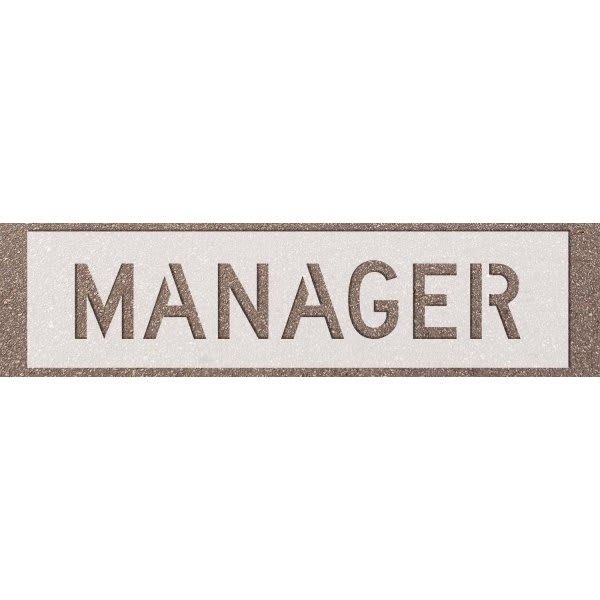 Stock Complete Word Parking Stencil - Manager, 10 Letters