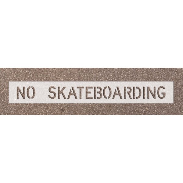 Stock Complete Word Parking Stencil - No Skateboarding, 4 Letters