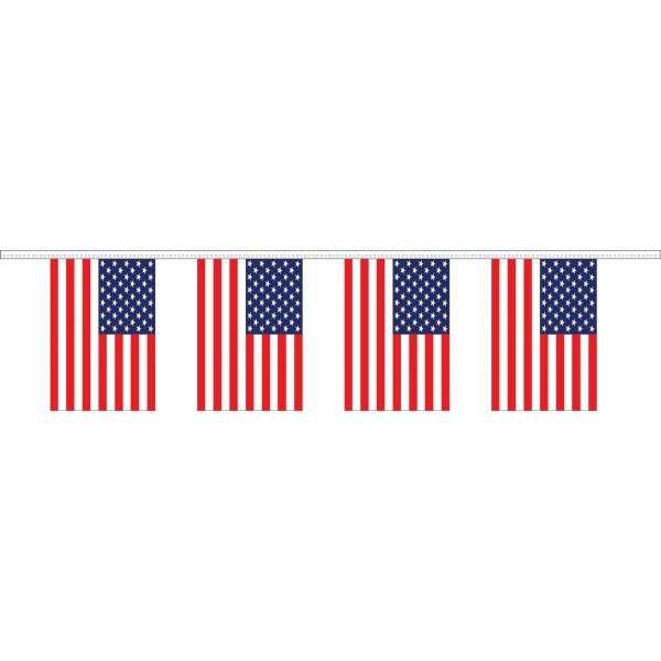 Economy Banner String, American Flag, 60'