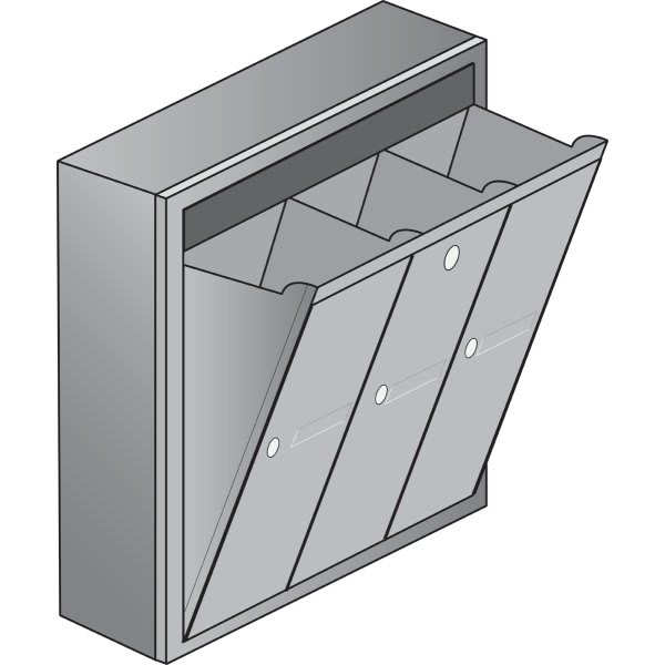 Salsbury Industries Aluminum Surface Mounted Vertical 3 Door Mailbox - Us