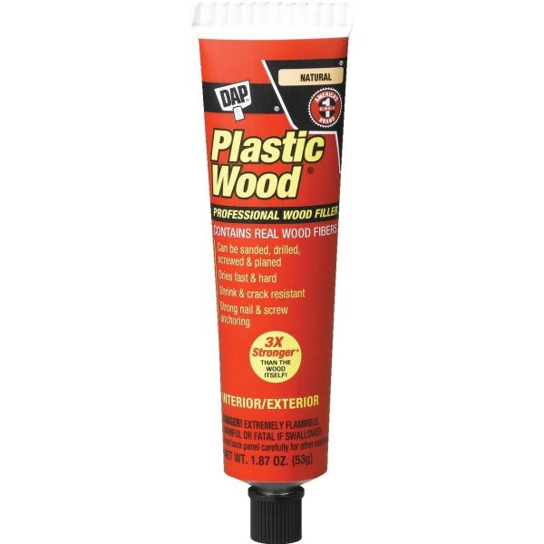 Dap 1.87 Oz Plastic Wood Natural Solvent Wood Filler (12-Pack)