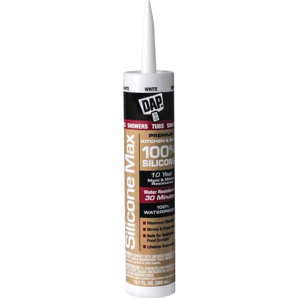 Dap 10 Oz Silicone Max Kitchen And Bath Silicone Sealant (White) (12-Count)