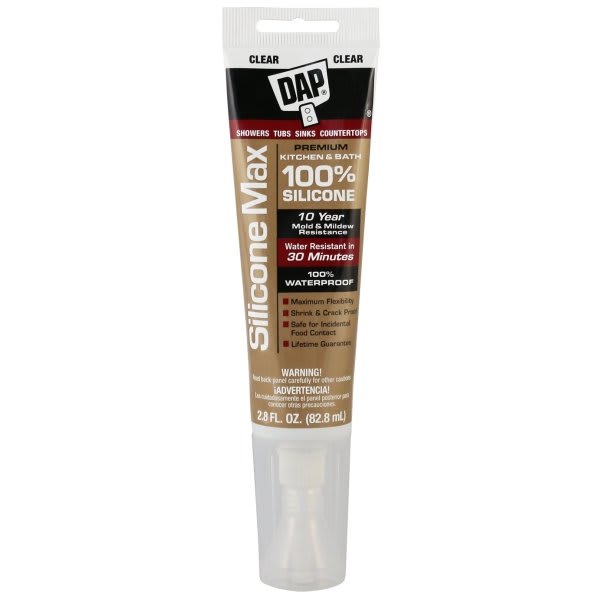 Dap 2.8 Oz Silicone Max Premium Kitchen And Bath Silicone Sealant (Clear) (12-Count)