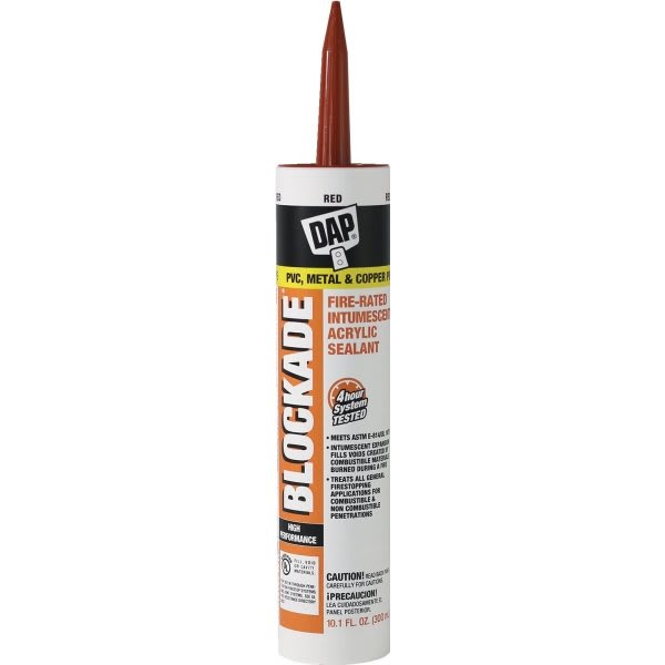 Dap Blockade 10 Oz Red Fire-Rated Intumescent Acrylic Latex Sealant (12-Pack)