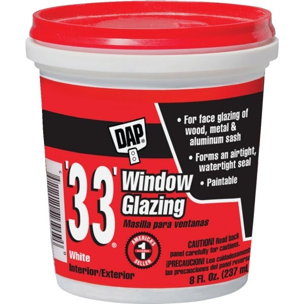 Dap 8 Oz '33' Ready-To-Use Window Glazing Compound (White) (12-Pack)