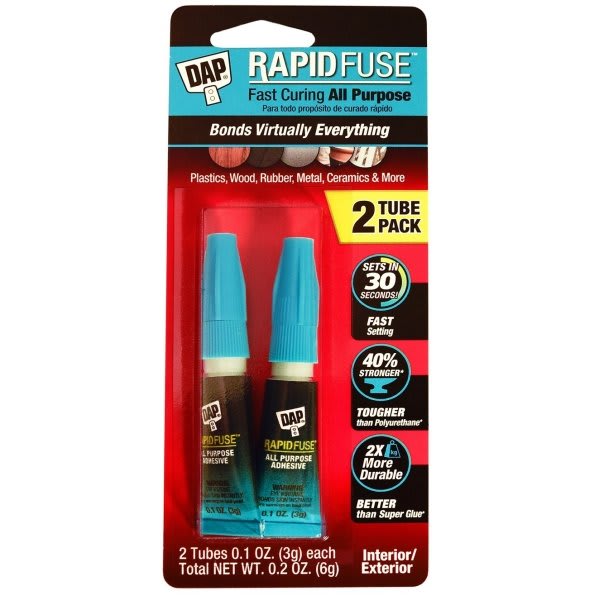 Dap Rapidfuse 6g All-Purpose Adhesive Package Of 2 Tube