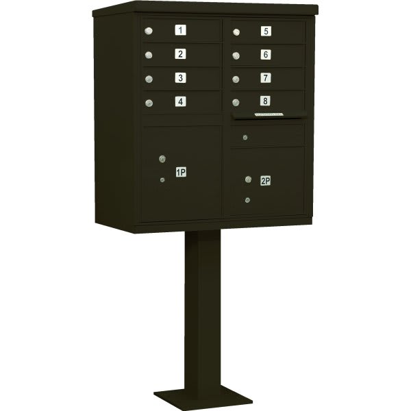 Salsbury Industries Cluster Mailbox, 8 Boxes, Bronze