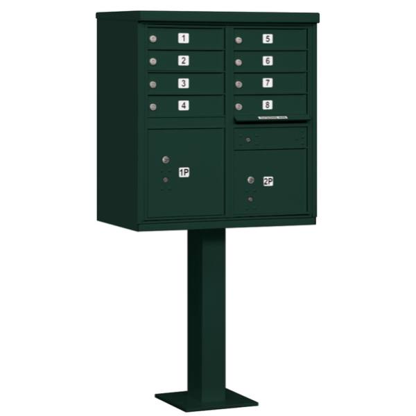 Salsbury Industries Cluster Mailbox, 8 Boxes, Green