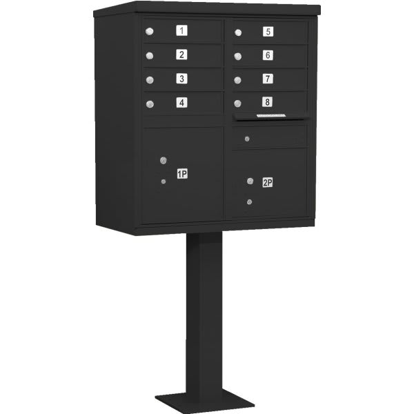 Salsbury Industries Cluster Mailbox, 8 Boxes, Black