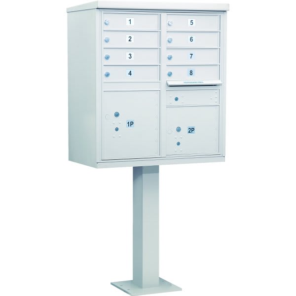 Salsbury Industries Cluster Mailbox, 8 Boxes, White
