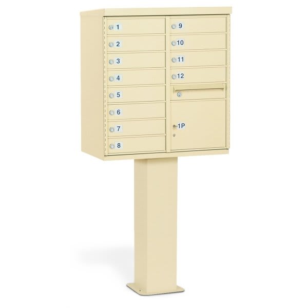 Salsbury Industries Cluster Mailbox, 12 Boxes, Sandstone