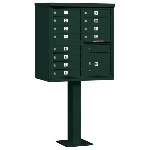 Salsbury Industries Cluster Mailbox, 12 Boxes, Green