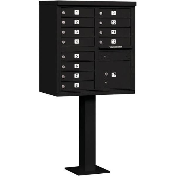 Salsbury Industries Cluster Mailbox, 12 Boxes, Black