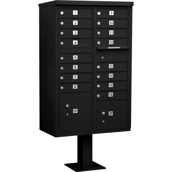Salsbury Industries Cluster Mailbox, 16 Boxes, Black