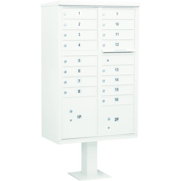 Salsbury Industries Cluster Mailbox, 16 Boxes, White