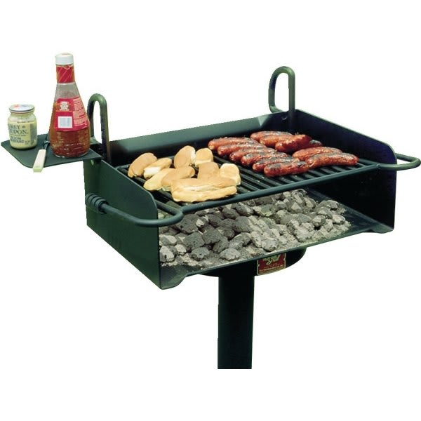 Deluxe Charcoal Grill W/ Surface Mount Base (Black)