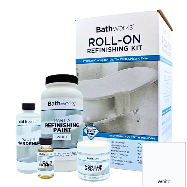 Bathworks Non-Slip Bath And Wall Refinish Kit - White