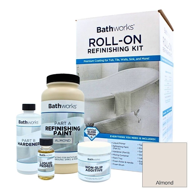 Bathworks Non-Slip Bath And Wall Refinish Kit - Almond