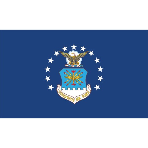 United States Air Force, Classic Military Flag, Heavy Duty Nylon, 5' X 3'
