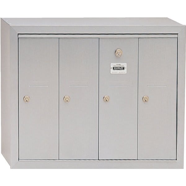 Salsbury Industries Vertical Mailbox - 4 Doors - Aluminum