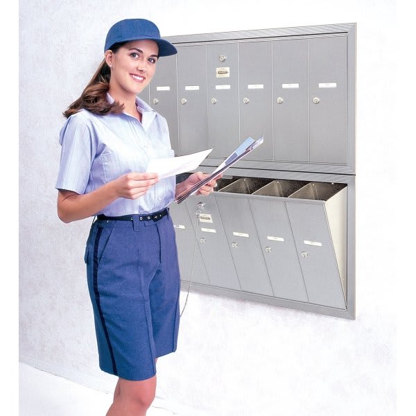 Vertical Mailbox - 7 Doors - Silver