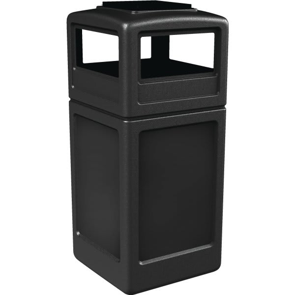 Commercial Zone Products 42 Gallon Polytec Trash Can, W/ Ashtray Lid, Black